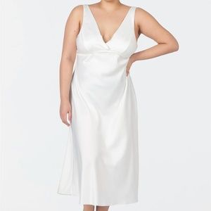 NWT Rya Collection Ivory Charmeuse Slip Dress
